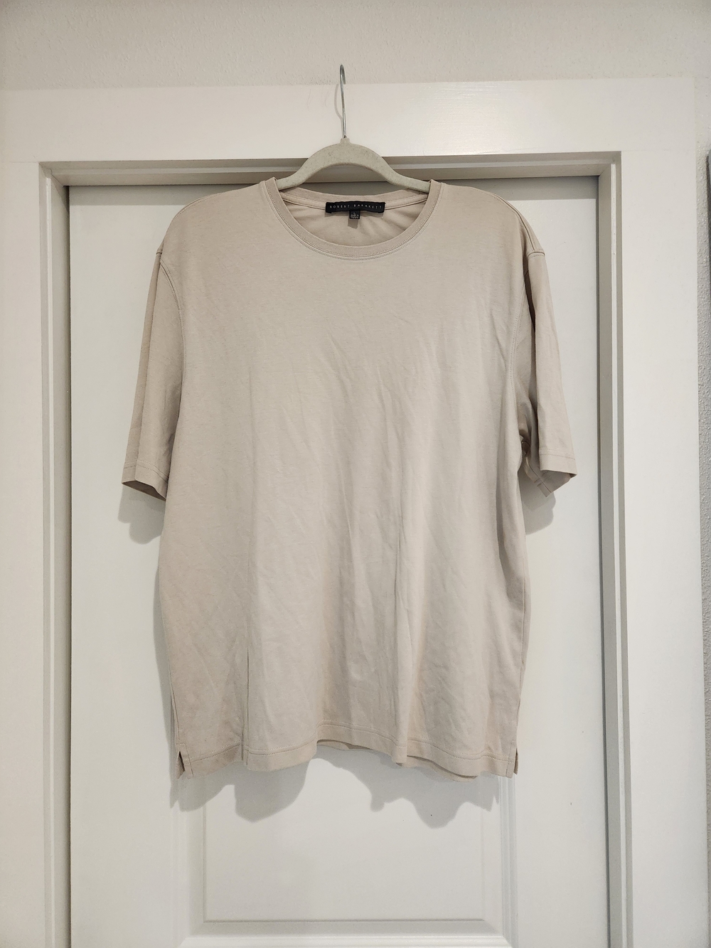 Robert Barakett Men's Light Beige Crewneck Short Sleeve Tee